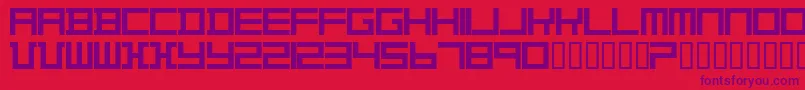 TheoVanDoesburg-fontti – violetit fontit punaisella taustalla
