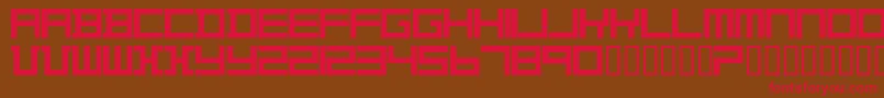 TheoVanDoesburg-fontti – punaiset fontit ruskealla taustalla