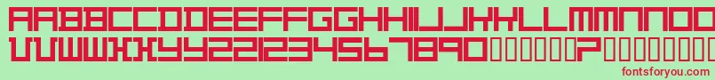 Шрифт TheoVanDoesburg – красные шрифты на зелёном фоне