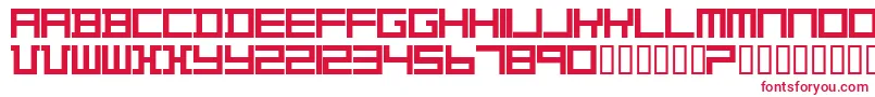 TheoVanDoesburg-fontti – punaiset fontit valkoisella taustalla