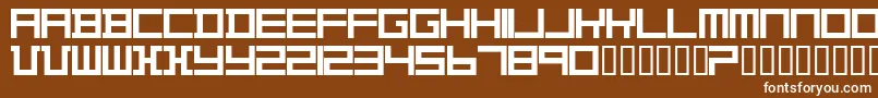 TheoVanDoesburg-fontti – valkoiset fontit ruskealla taustalla