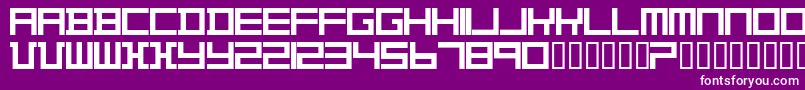 Шрифт TheoVanDoesburg – белые шрифты на фиолетовом фоне