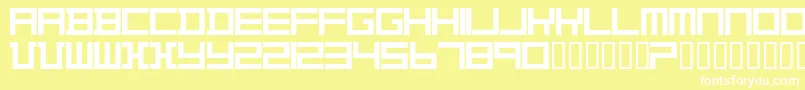 Шрифт TheoVanDoesburg – белые шрифты на жёлтом фоне
