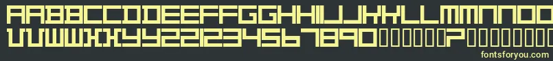 TheoVanDoesburg-fontti – keltaiset fontit mustalla taustalla