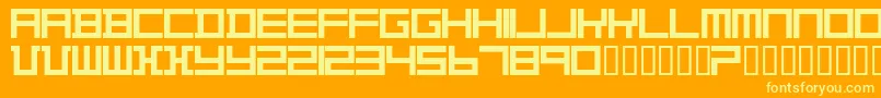 Шрифт TheoVanDoesburg – жёлтые шрифты на оранжевом фоне