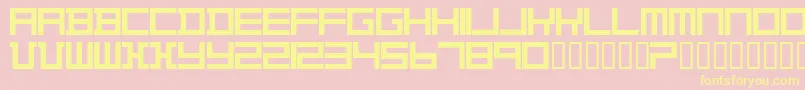 TheoVanDoesburg-fontti – keltaiset fontit vaaleanpunaisella taustalla