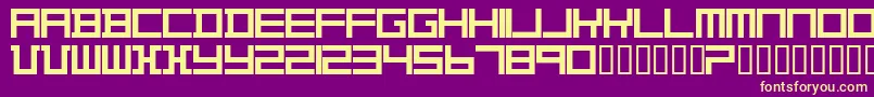TheoVanDoesburg-fontti – keltaiset fontit violetilla taustalla