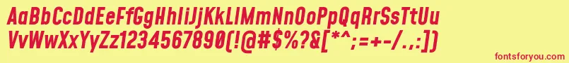 MohaveBolditalic Font – Red Fonts on Yellow Background