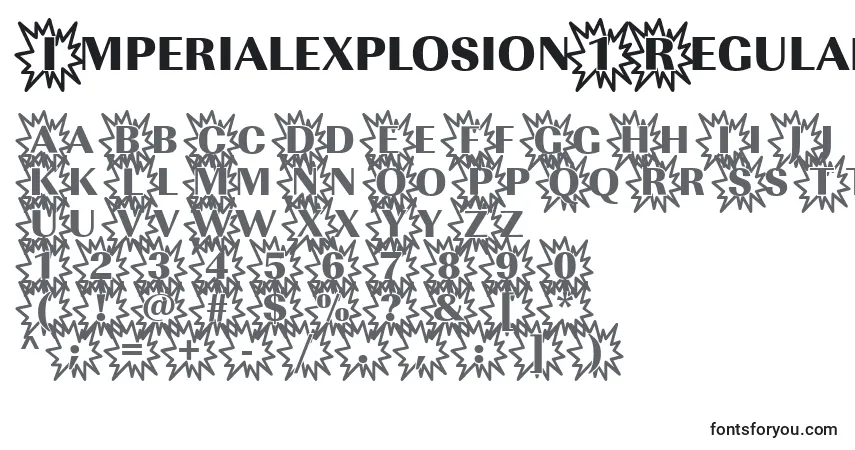 A fonte Imperialexplosion1Regular – alfabeto, números, caracteres especiais