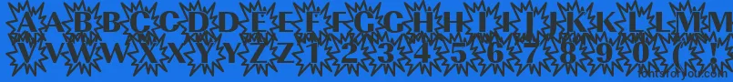 Imperialexplosion1Regular Font – Black Fonts on Blue Background