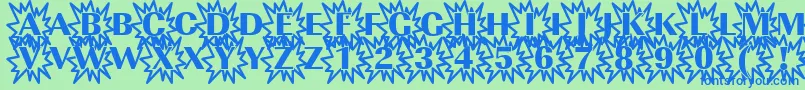 Imperialexplosion1Regular Font – Blue Fonts on Green Background