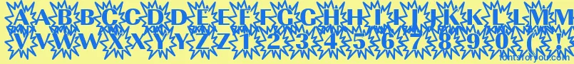 Imperialexplosion1Regular Font – Blue Fonts on Yellow Background