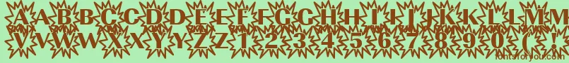 Imperialexplosion1Regular Font – Brown Fonts on Green Background