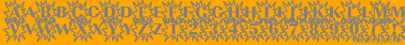 Czcionka Imperialexplosion1Regular – szare czcionki na pomarańczowym tle