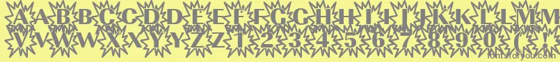 Imperialexplosion1Regular Font – Gray Fonts on Yellow Background