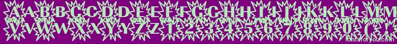 Imperialexplosion1Regular Font – Green Fonts on Purple Background