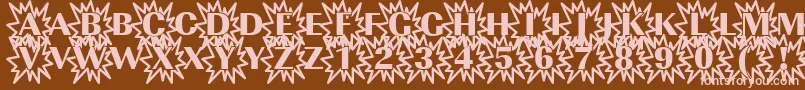 Imperialexplosion1Regular Font – Pink Fonts on Brown Background