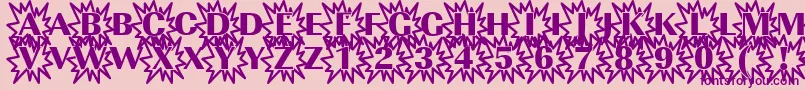 Imperialexplosion1Regular Font – Purple Fonts on Pink Background