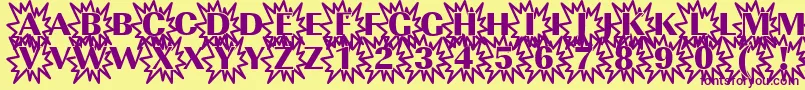 Imperialexplosion1Regular Font – Purple Fonts on Yellow Background