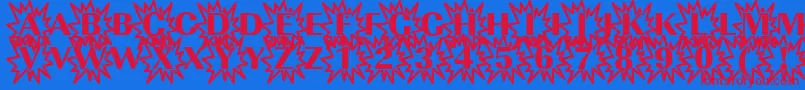 Imperialexplosion1Regular Font – Red Fonts on Blue Background