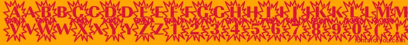 Imperialexplosion1Regular Font – Red Fonts on Orange Background
