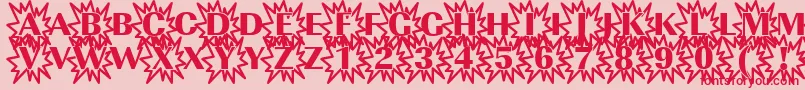 Imperialexplosion1Regular Font – Red Fonts on Pink Background