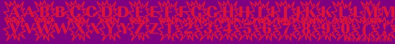 Imperialexplosion1Regular Font – Red Fonts on Purple Background
