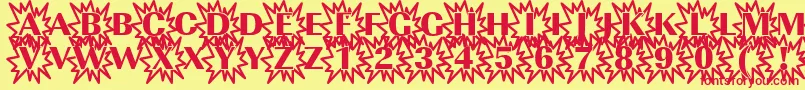 Imperialexplosion1Regular Font – Red Fonts on Yellow Background
