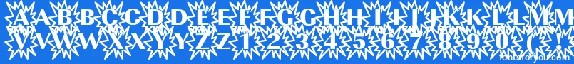Imperialexplosion1Regular Font – White Fonts on Blue Background