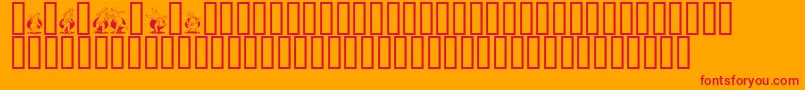 Engle Font – Red Fonts on Orange Background
