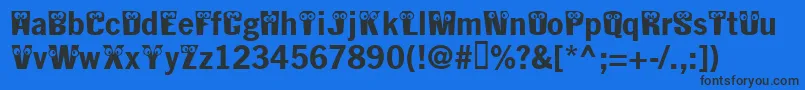 Kablokhead-Schriftart – Schwarze Schriften auf blauem Hintergrund