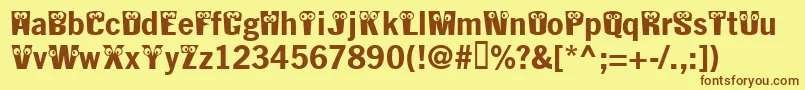 Kablokhead Font – Brown Fonts on Yellow Background