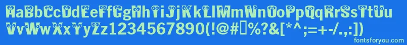 Kablokhead Font – Green Fonts on Blue Background