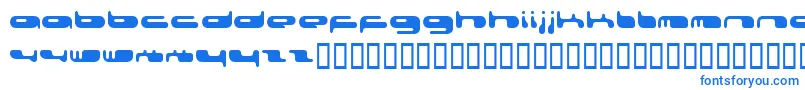 フォント0802f – 白い背景に青い文字