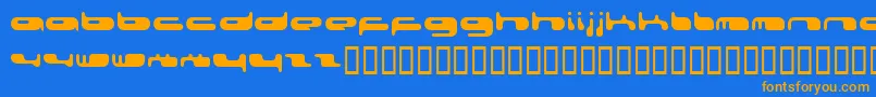 0802f Font – Orange Fonts on Blue Background