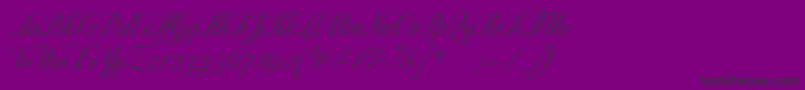 Excelsorscript-Schriftart – Schwarze Schriften auf violettem Hintergrund