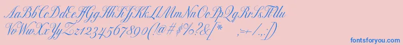 fuente Excelsorscript – Fuentes Azules Sobre Fondo Rosa