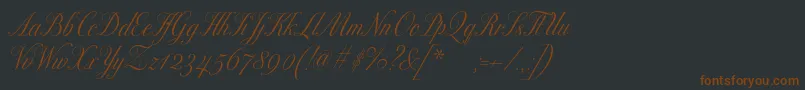 フォントExcelsorscript – 黒い背景に茶色のフォント