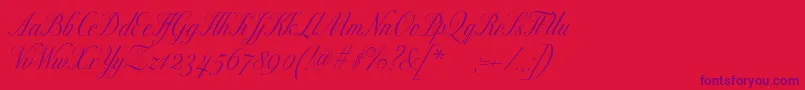 Excelsorscript Font – Purple Fonts on Red Background