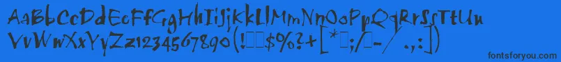 TwangLetPlain.1.0 Font – Black Fonts on Blue Background