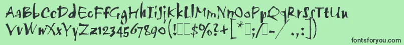 TwangLetPlain.1.0 Font – Black Fonts on Green Background