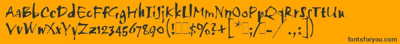 TwangLetPlain.1.0 Font – Black Fonts on Orange Background