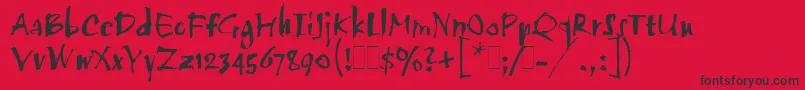 TwangLetPlain.1.0 Font – Black Fonts on Red Background