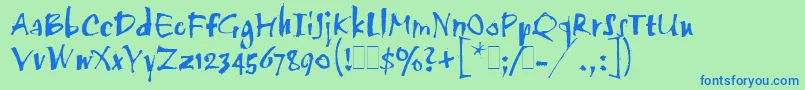 TwangLetPlain.1.0 Font – Blue Fonts on Green Background