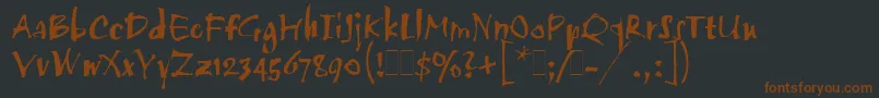 Шрифт TwangLetPlain.1.0 – коричневые шрифты на чёрном фоне