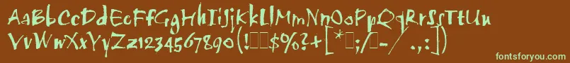 Шрифт TwangLetPlain.1.0 – зелёные шрифты на коричневом фоне