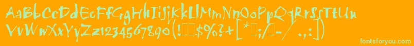 TwangLetPlain.1.0 Font – Green Fonts on Orange Background