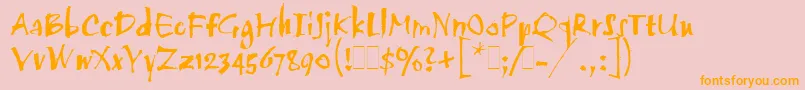 TwangLetPlain.1.0 Font – Orange Fonts on Pink Background