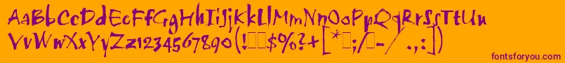 TwangLetPlain.1.0 Font – Purple Fonts on Orange Background