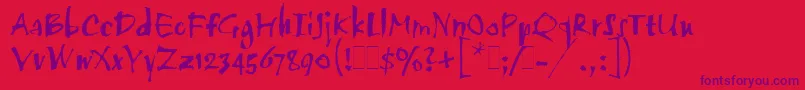 TwangLetPlain.1.0 Font – Purple Fonts on Red Background